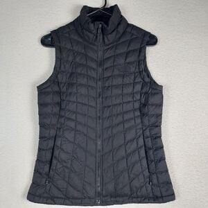 The North Face Womens Black Quilted Puffer Vest XS Full Zip